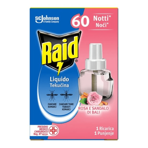RAID uložak za aparat protiv komaraca rose sandalwood 21ml 0