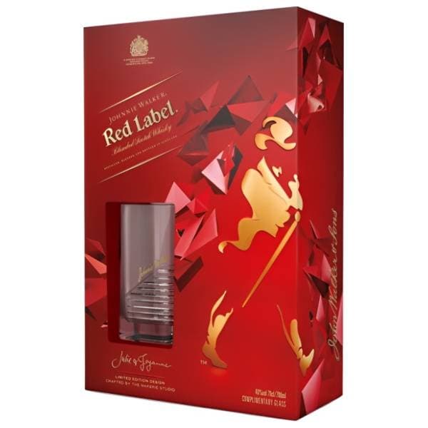 Viski JOHNNIE WALKER red label 0,7l + 2 čaše 0