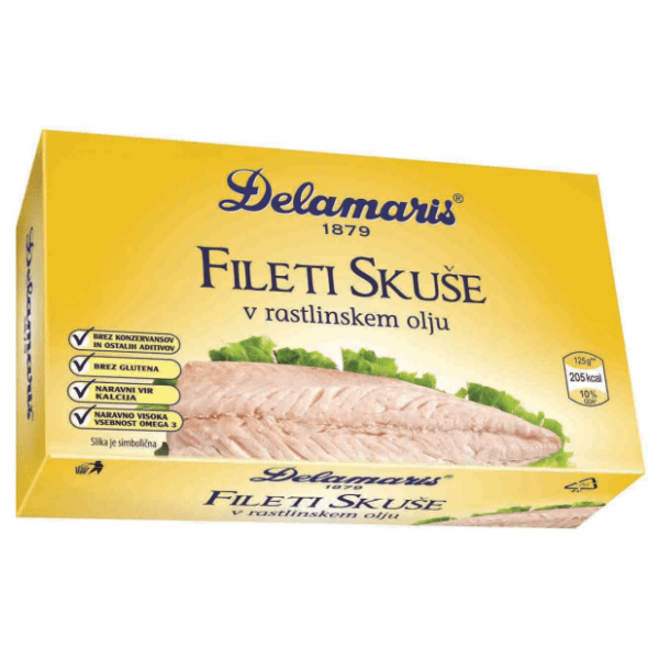 DELAMARIS fileti skuše u ulju 125g 0