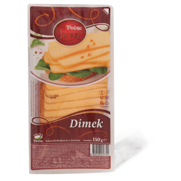 Dimljeni sir VINDIJA Dimek narezak 150g 0
