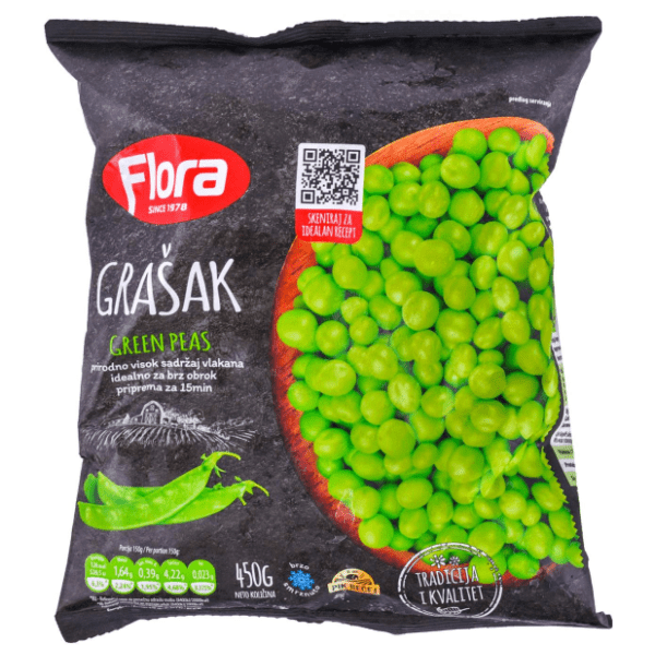 FLORA grašak 450g 0