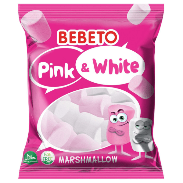 Gumeni bomboni BEBETO marshmallow pink&white 60g 0