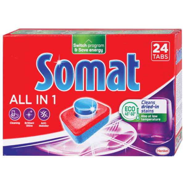 SOMAT All in one tablete za strojno pranje posuđa 24kom 0