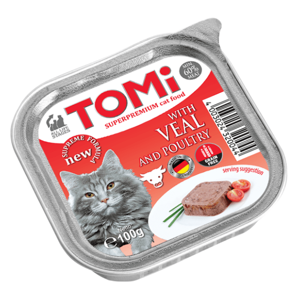 TOMI hrana za mačke s teletinom i peradi 100g 0