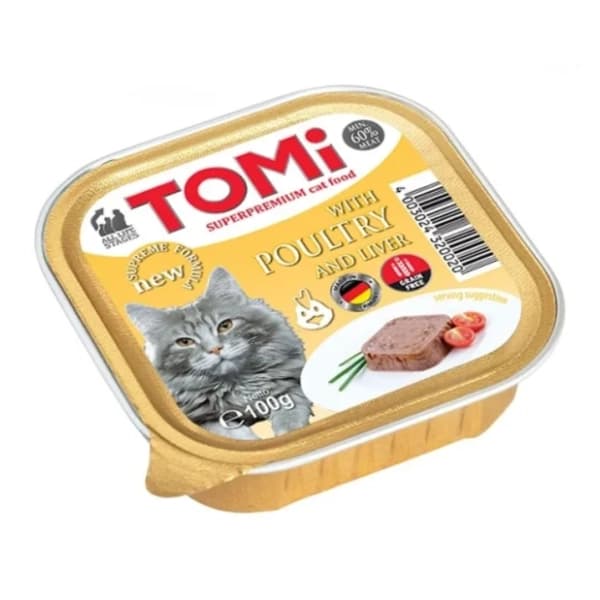 TOMI hrana za mačke perad i jetra 100g 0
