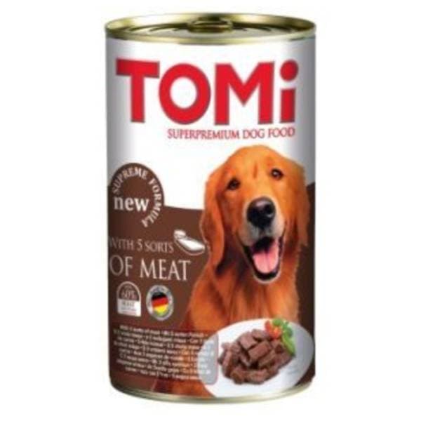 TOMI hrana za pse u konzervi 5 vrsta mesa 1,2kg 0