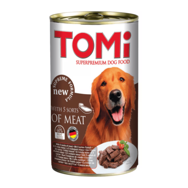 TOMI hrana za pse u konzervi 5 vrsta mesa 400g 0