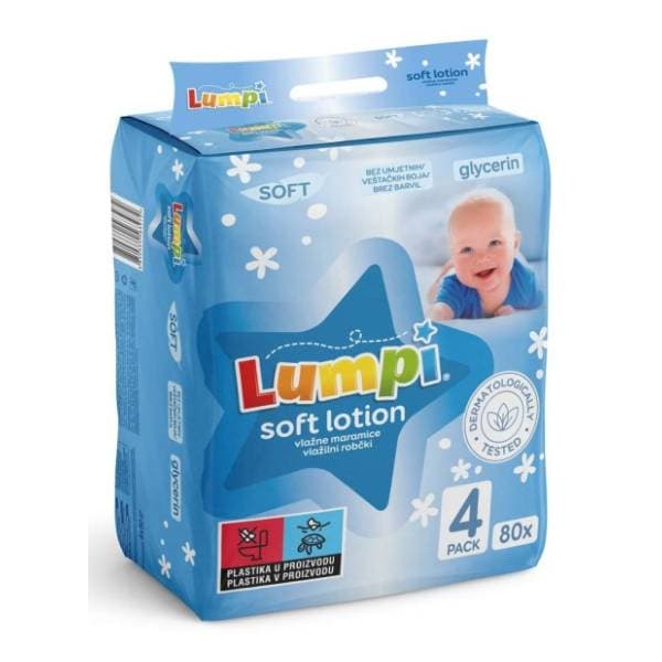 Vlažne maramice LUMPI soft losion 4x80kom 0