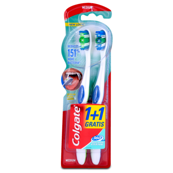 COLGATE 360° deep clean četkica za zube medium 1+1 gratis 0