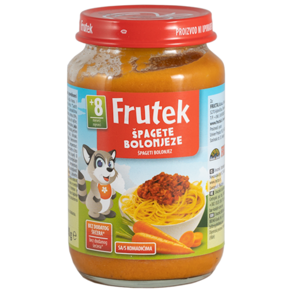 FRUTEK kašica špageti bolognese 190g 0