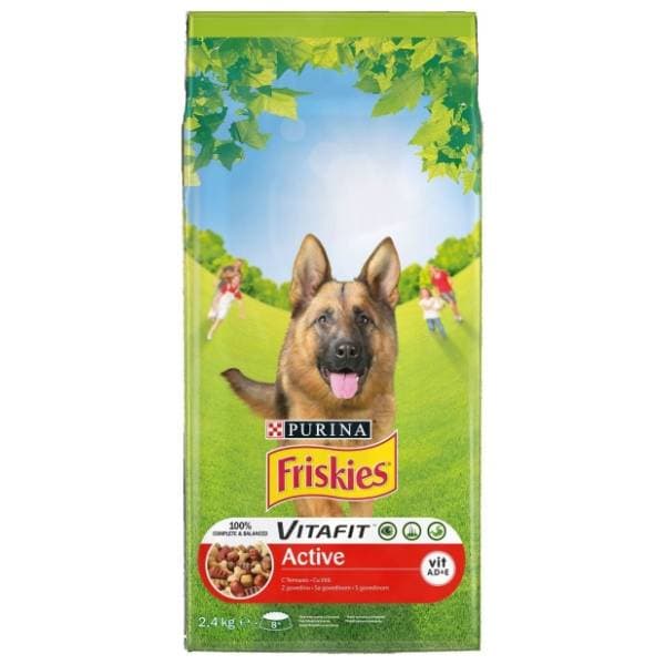 FRISKIES Active adult govedina 2,4kg 0