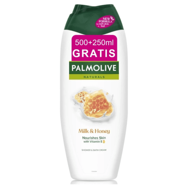 Pjena za tuširanje PALMOLIVE milk&honey 500ml + 250ml gratis 0