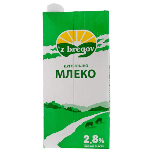 Dugotrajno mlijeko Z'BREGOV 2,8%MM 2l 0