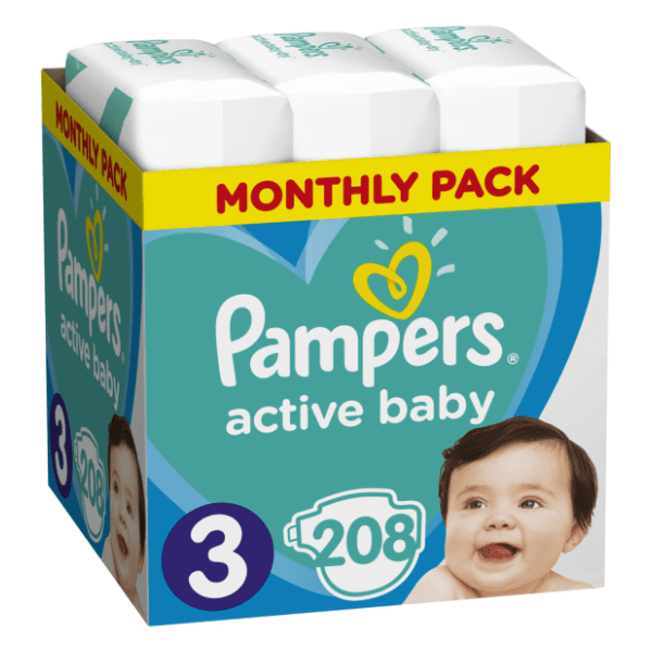 PAMPERS Active baby MP 3 208kom 0