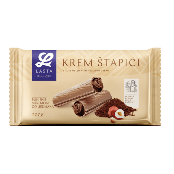 Vafl roleri LASTA kremasti lješnjak 200g 0
