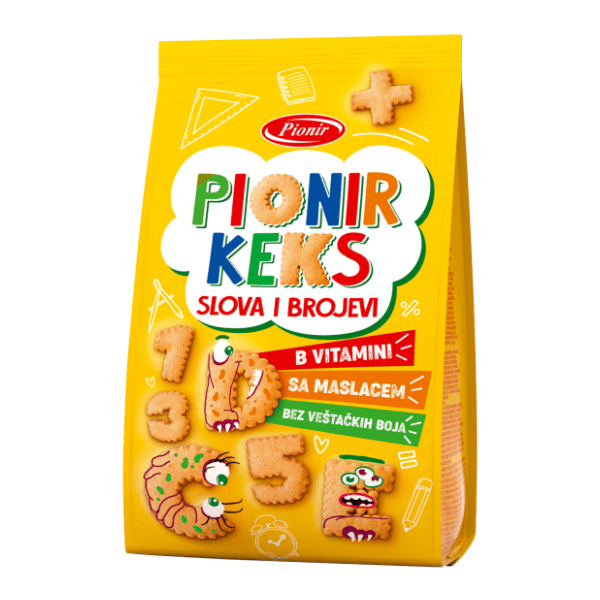 Keks PIONIR Slova i brojevi 100g 0