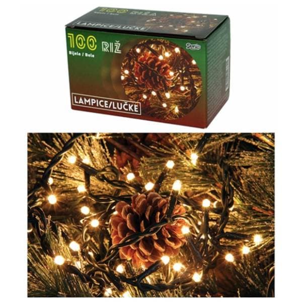Riža bijele lampice 100kom bez funkcija Denis 52-331000 0