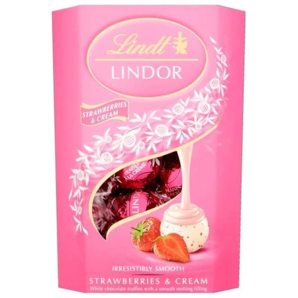 Bombonijera LINDT Lindor strawberry cream 200g 0