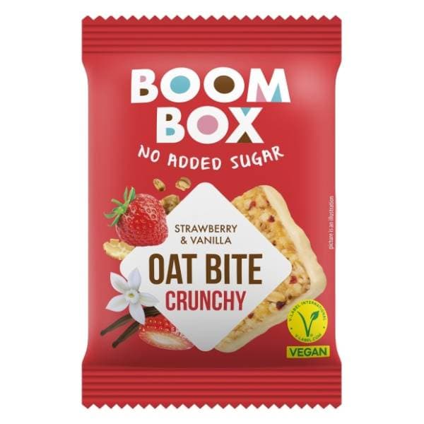 BOOM BOX zobena pločica jagoda bijela čokolada 20g 0