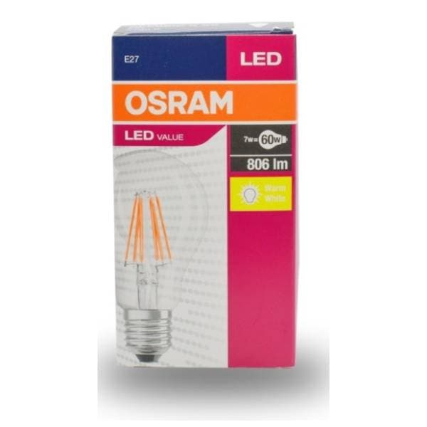 OSRAM LED filament žarulja toplo bijela E27 7W 0