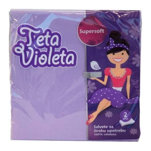 Salvete VIOLETA Super soft lila 2 sloja 25 kom 0
