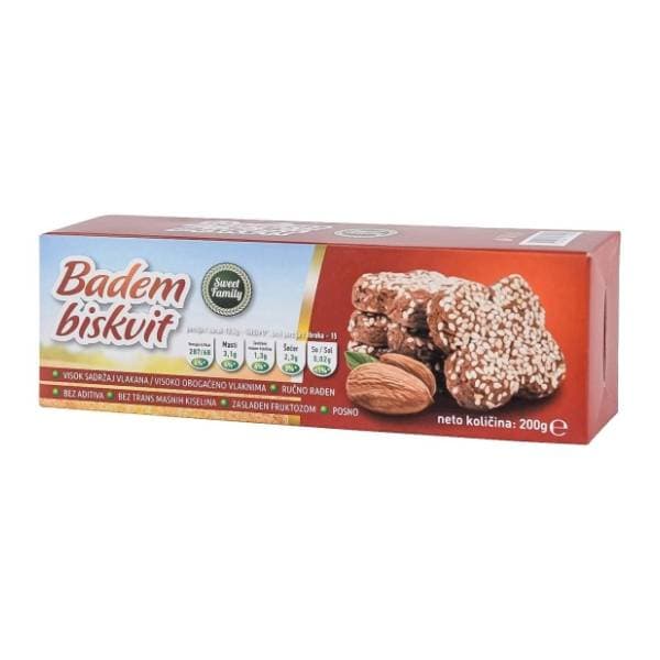 Keks SWEET FAMILY badem biskvit 200g 0