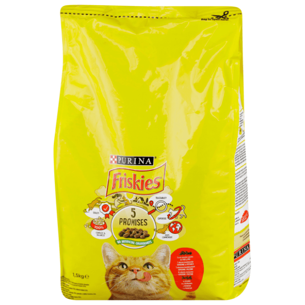 FRISKIES Cat adult briketi piletina i povrće 1,5kg 0