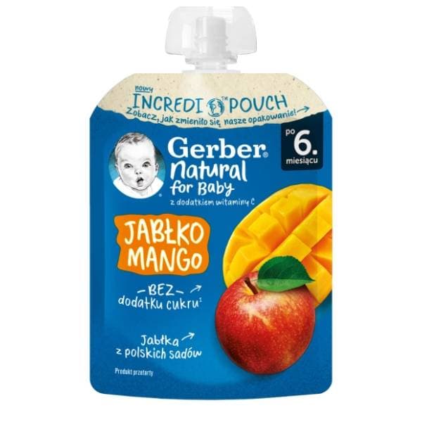 GERBER voćni pire jabuka i mango 80g 0
