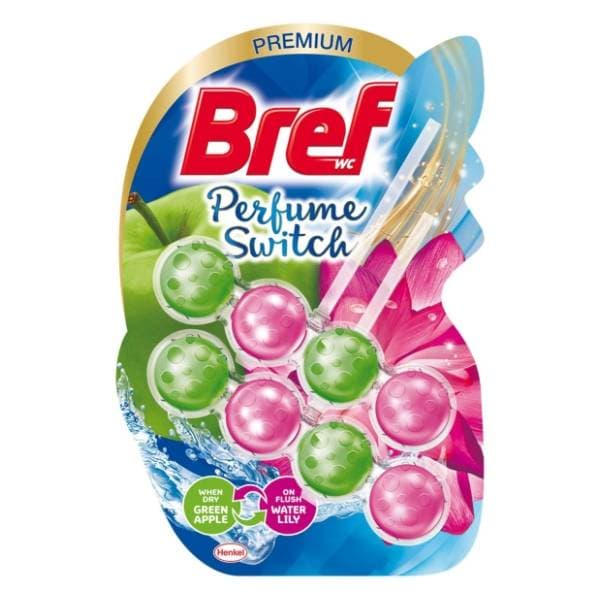 WC osvježivač BREF Green apple water lily 2x50g 0