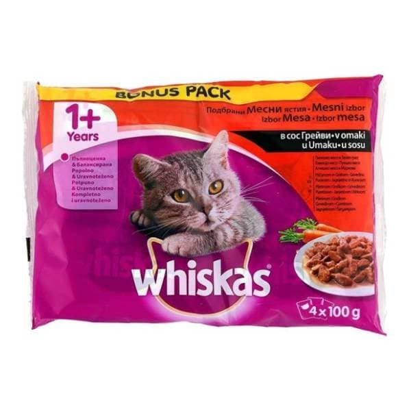 WHISKAS WHISKAS hrana za mačke meso i povrće 4x100gjelo 4x100g 0