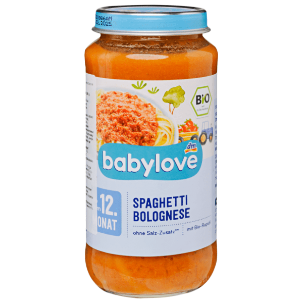 BABYLOVE kašica špageti bolognese 250g 0