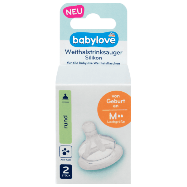 BABYLOVE okrugla silikonska duda varalica M (0m+) 2kom 0
