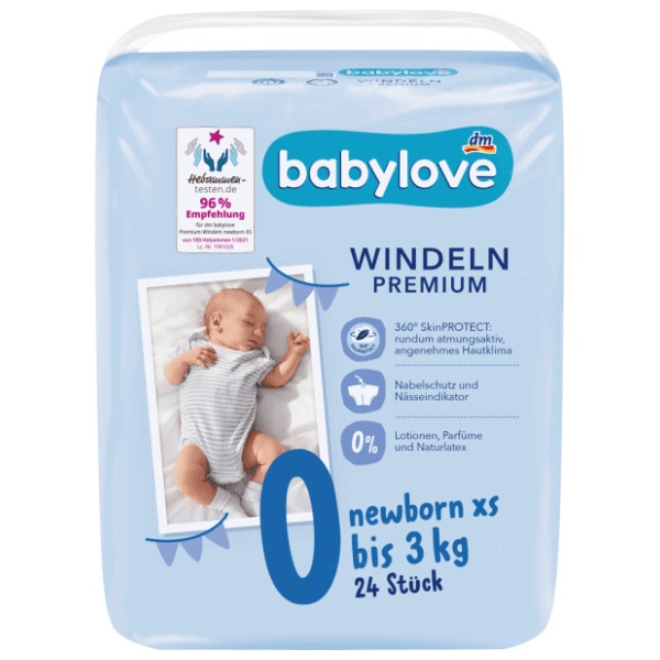 BABYLOVE pelene za novorođenčad 0 XS 24kom 0