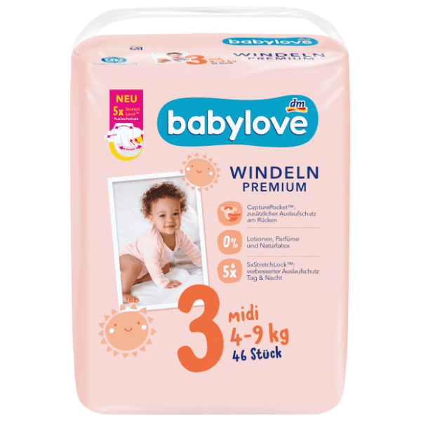 BABYLOVE pelene premium 3 midi 46kom 0