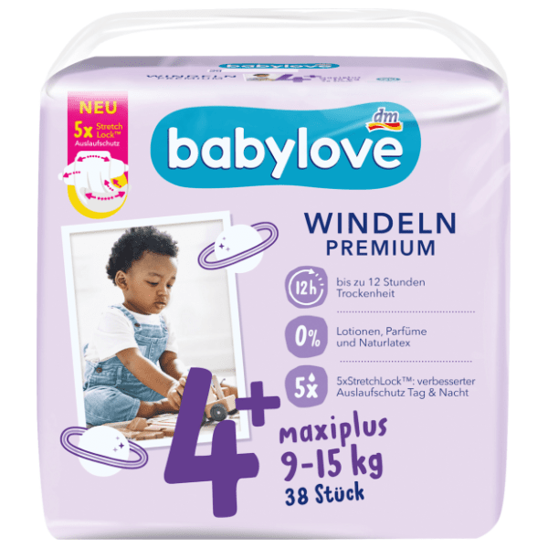 BABYLOVE pelene premium 4+ maxiplus 38kom 0