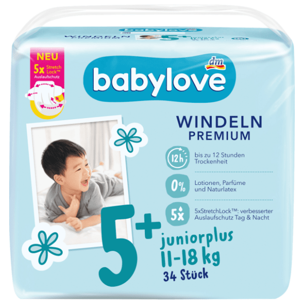 BABYLOVE pelene premium 5+ juniorplus 34kom 0