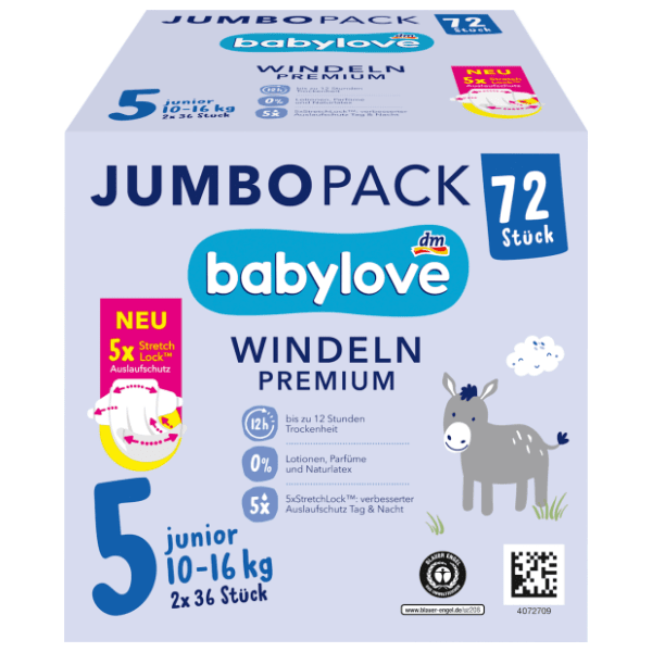 BABYLOVE pelene premium JP 5 junior 72kom 0