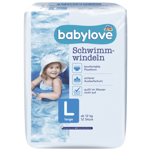 BABYLOVE pelene za plivanje L large 12kom 0
