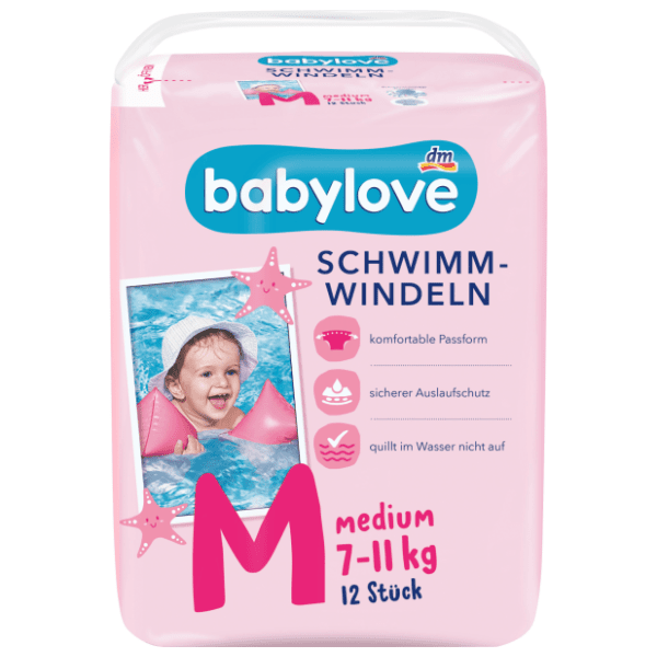 BABYLOVE pelene za plivanje M medium 12kom 0
