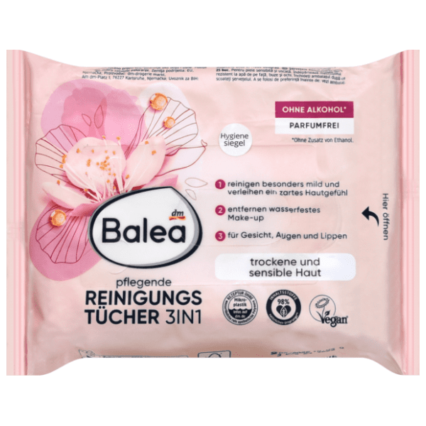 BALEA 3u1 vlažne maramice za čišćenje lica 25kom 0