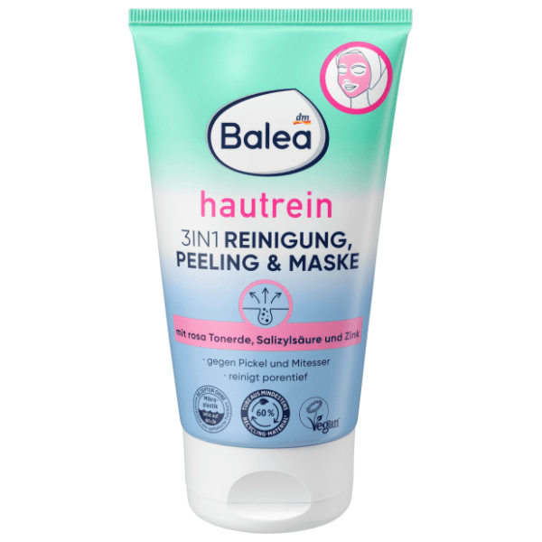 BALEA piling maska za lice s ružičastom glinom 3u1 150ml 0