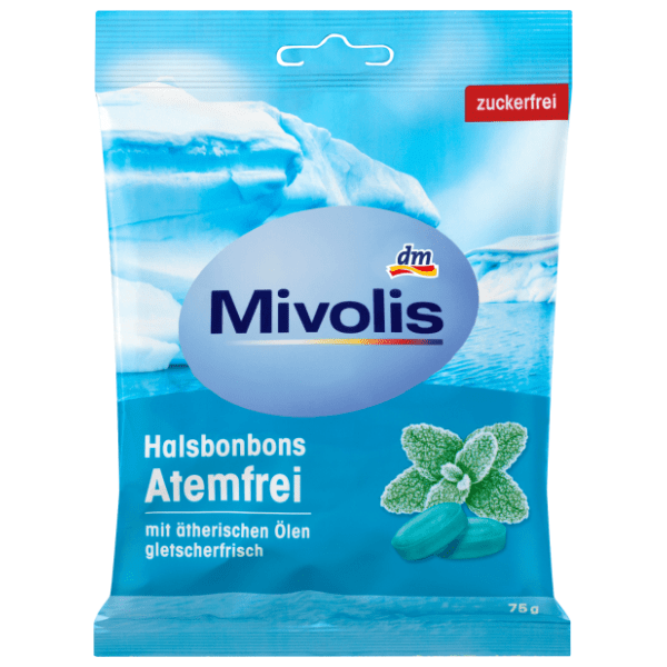 Bomboni MIVOLIS mentol i eterično ulje sa zaslađivačima 75g 0