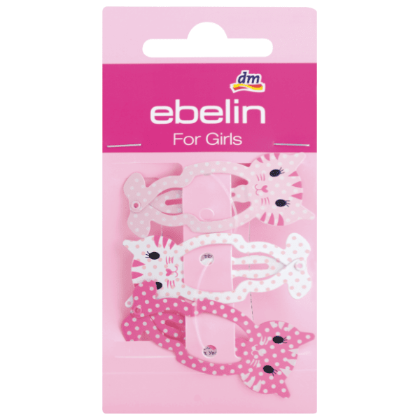 Dječje ukosnice za kosu EBELIN mačka roza 3kom 0