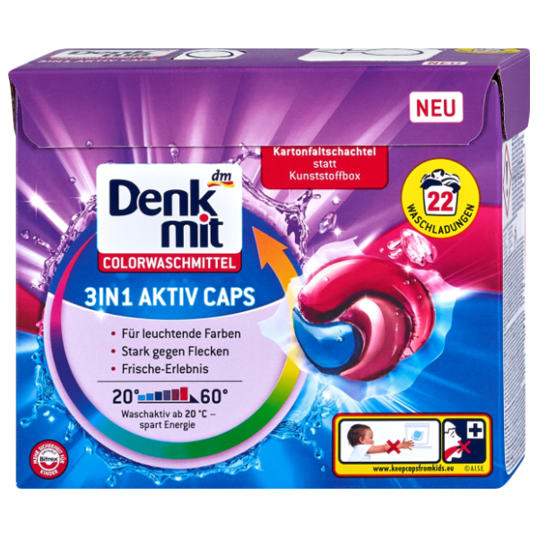 DENKMIT Aktiv caps 3in1 kapsule za rublje 22kom 0