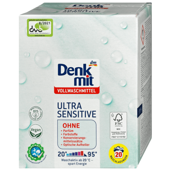 DENKMIT Ultra sensitive deterdžent za bijelo rublje 20 pranja 0