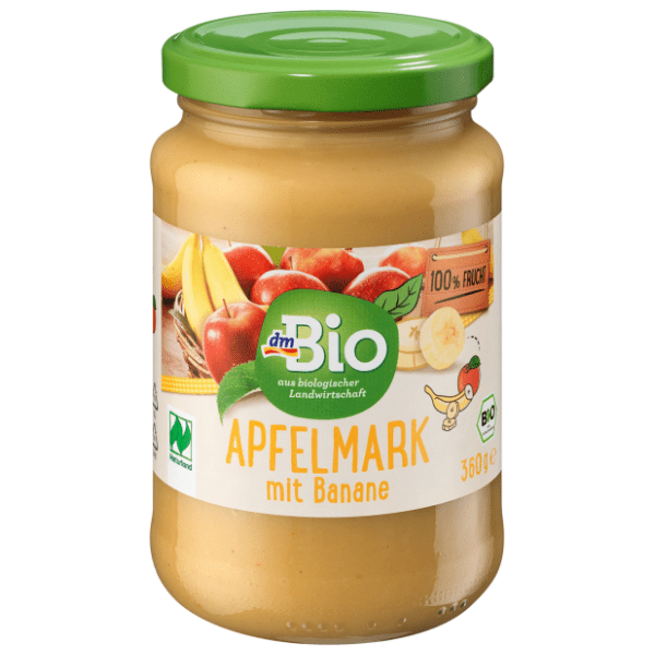 DM BIO voćni pire jabuka i banana 360g 0