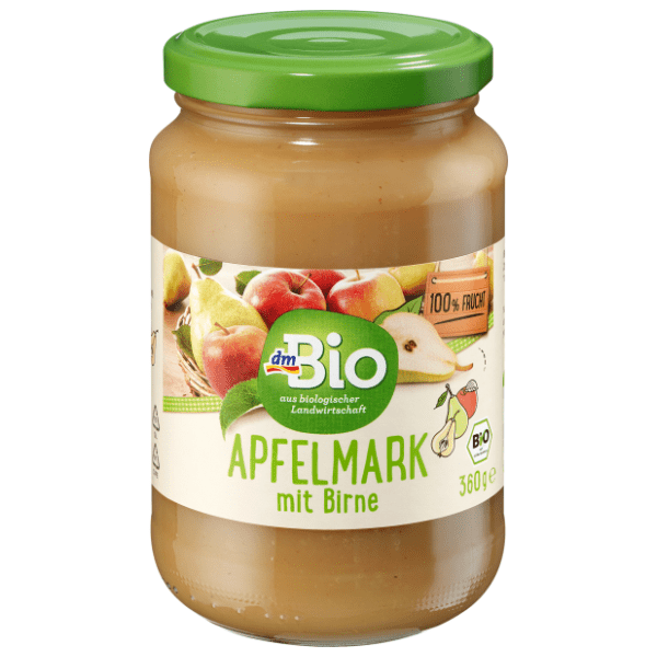 DM BIO voćni pire jabuka i kruška 360g 0