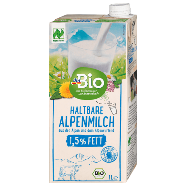 Dugotrajno mlijeko DM BIO alpsko organsko 1,5%mm 1l 0