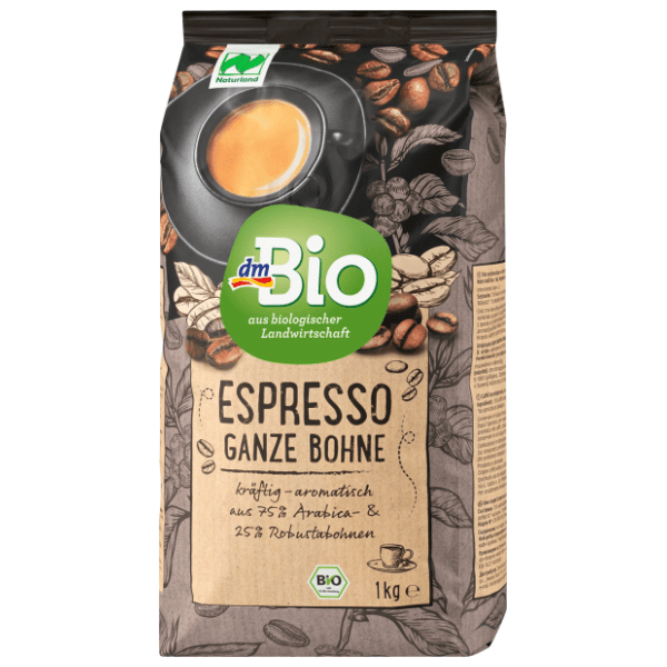 Espresso kava DM BIO mješavina pržene kave u zrnu 1kg 0