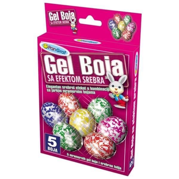 Gel boja s efektom srebra i folija PANGRAF 5kom + rukavice 0